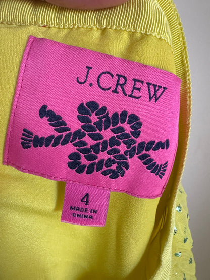 J. Crew Sparkle Knife Pleat Tulle Skirt in Chartreuse/Aqua