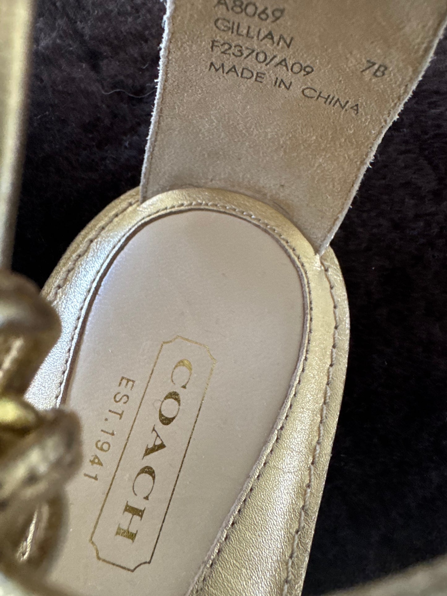 Coach Gladiator Sandals in Gold