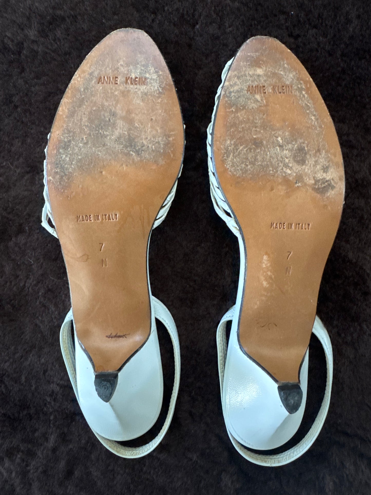 Anne Klein Snake Skin Heels in White