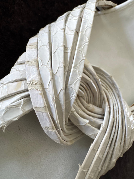 Anne Klein Snake Skin Heels in White