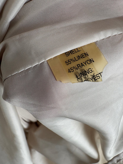 Reclaimed Calvin Klein Linen/Rayon Seamed Dress in Sand