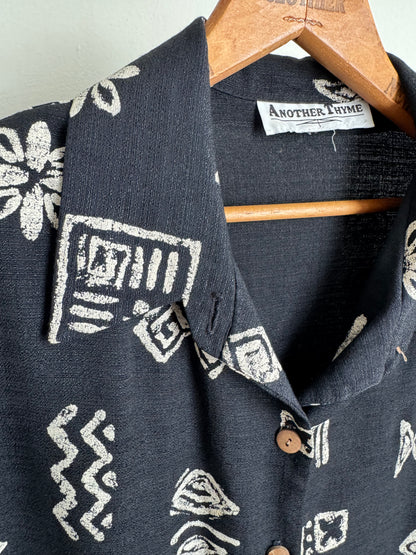 Vintage Another Thyme Button Down Blouse in Black