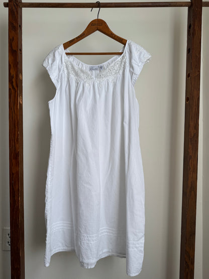 Reclaimed Kim Rogers Cotton Night Dress in White