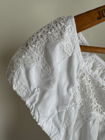 Reclaimed Kim Rogers Cotton Night Dress in White