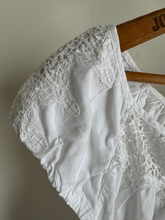 Reclaimed Kim Rogers Cotton Night Dress in White