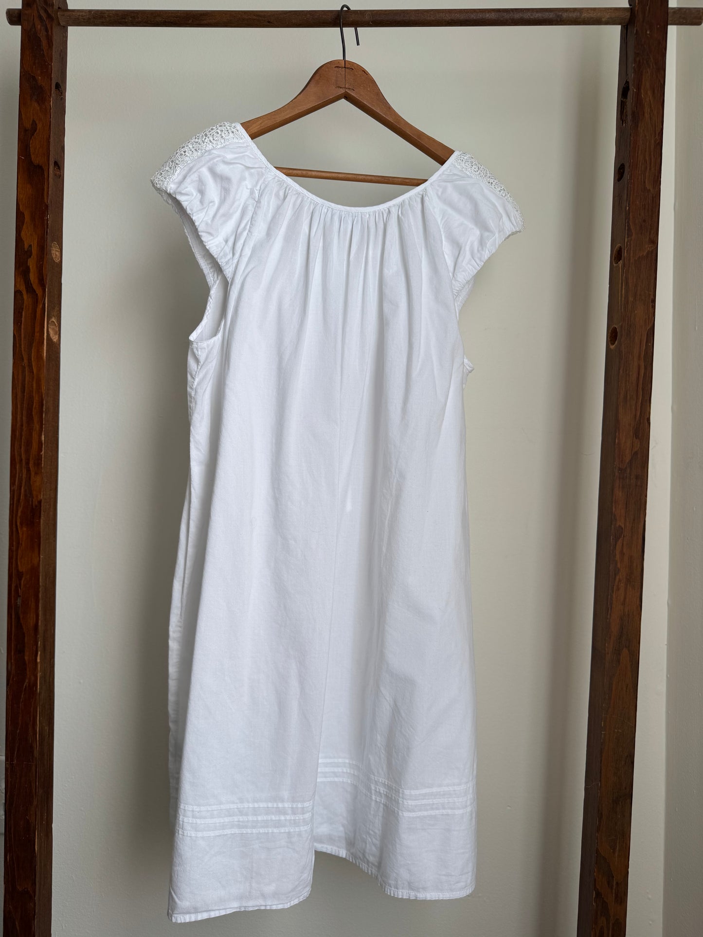 Reclaimed Kim Rogers Cotton Night Dress in White