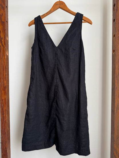 Reclaimed Jcrew Linen Shift Dress in Black