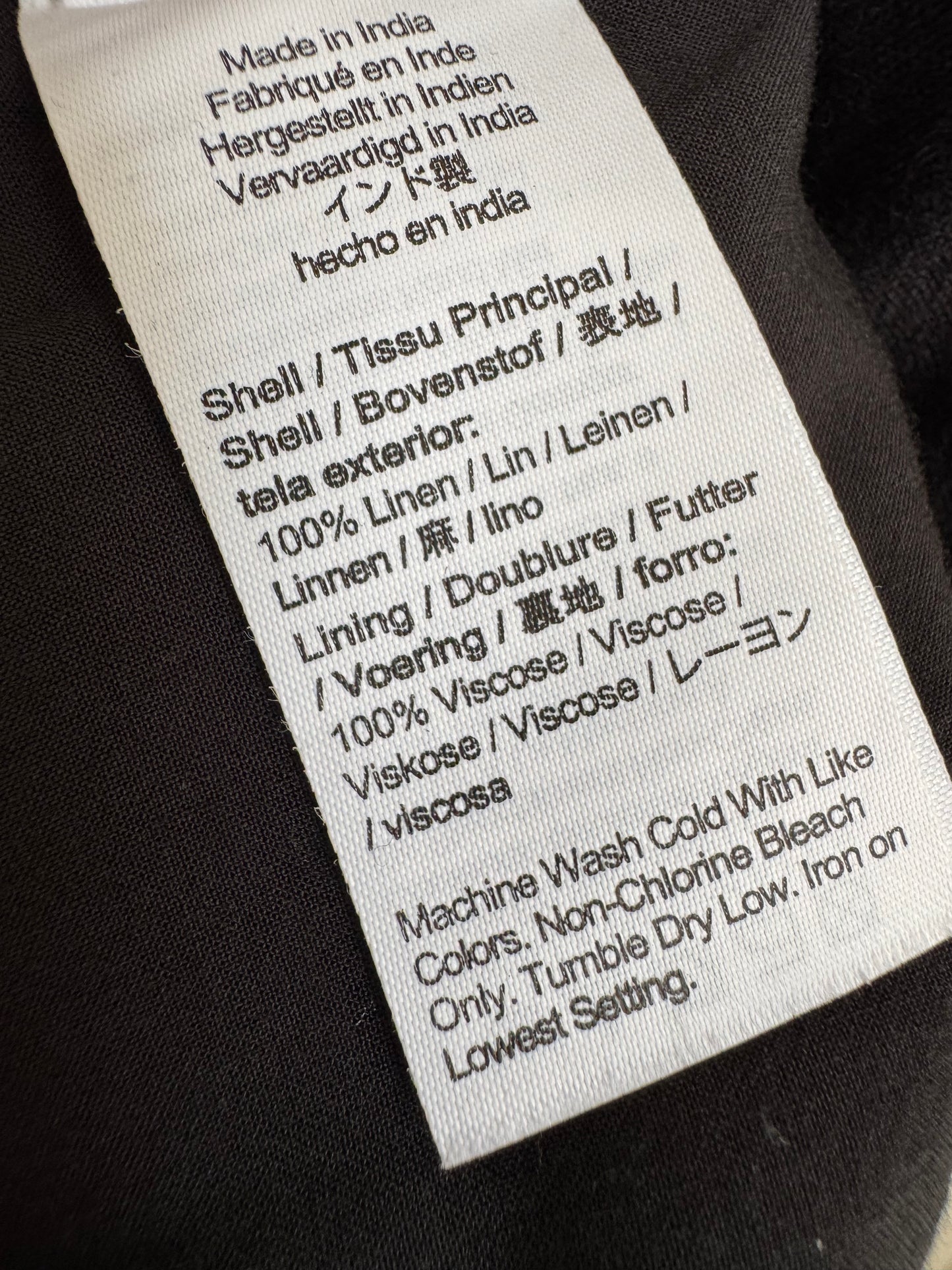 Reclaimed Jcrew Linen Shift Dress in Black