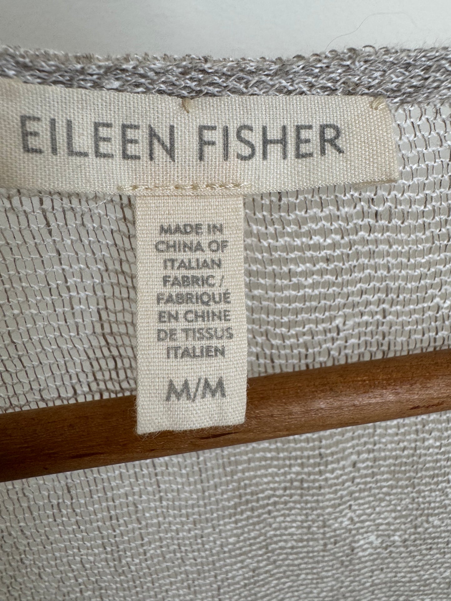 Reclaimed Eileen Fisher Open Weave Cardigan in Sand