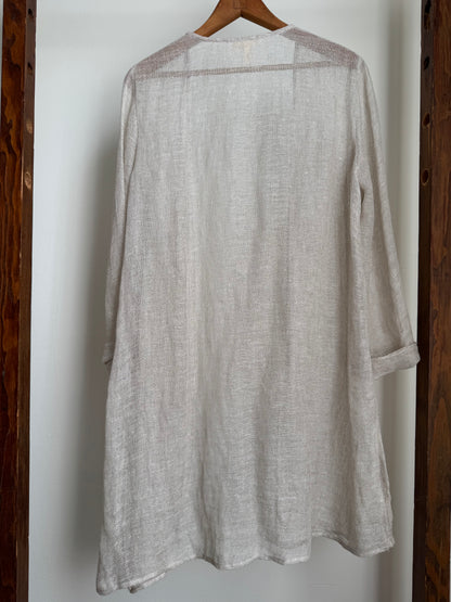 Reclaimed Eileen Fisher Open Weave Cardigan in Sand