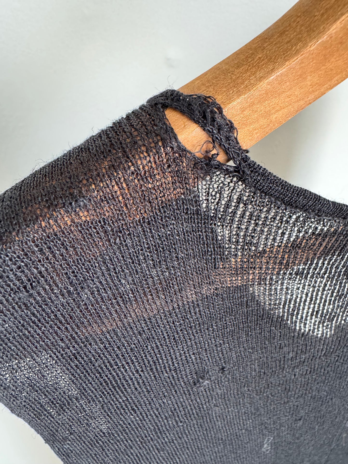 Reclaimed The Fisher Project Sheer Long Knit Dress in Black