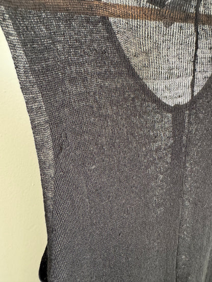 Reclaimed The Fisher Project Sheer Long Knit Dress in Black