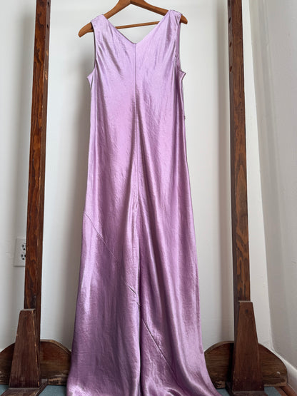 Reclaimed Vince Crinkle Satin Tank Dress in Purple