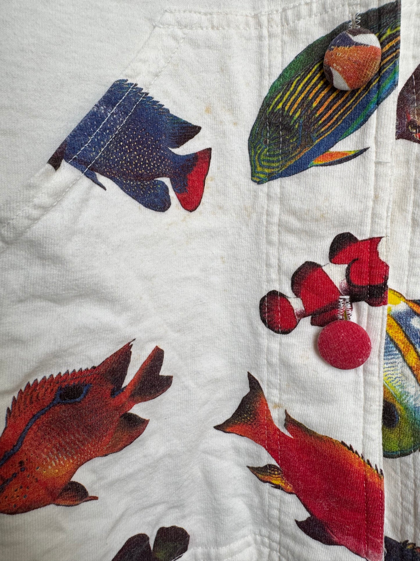 Vintage Julie Mango Cotton Tropical Fish Jacket