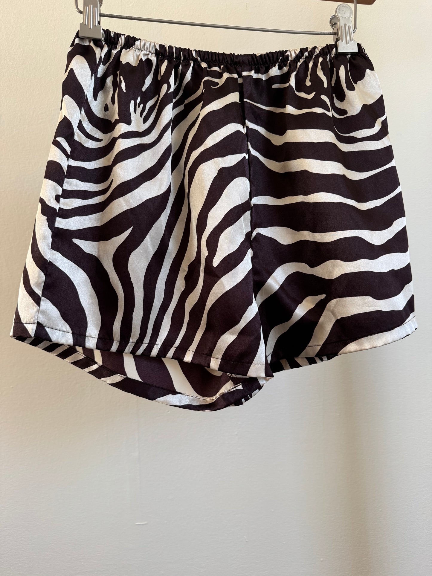 Reclaimed Zebra Short Shorts in Chocolate/Ivory