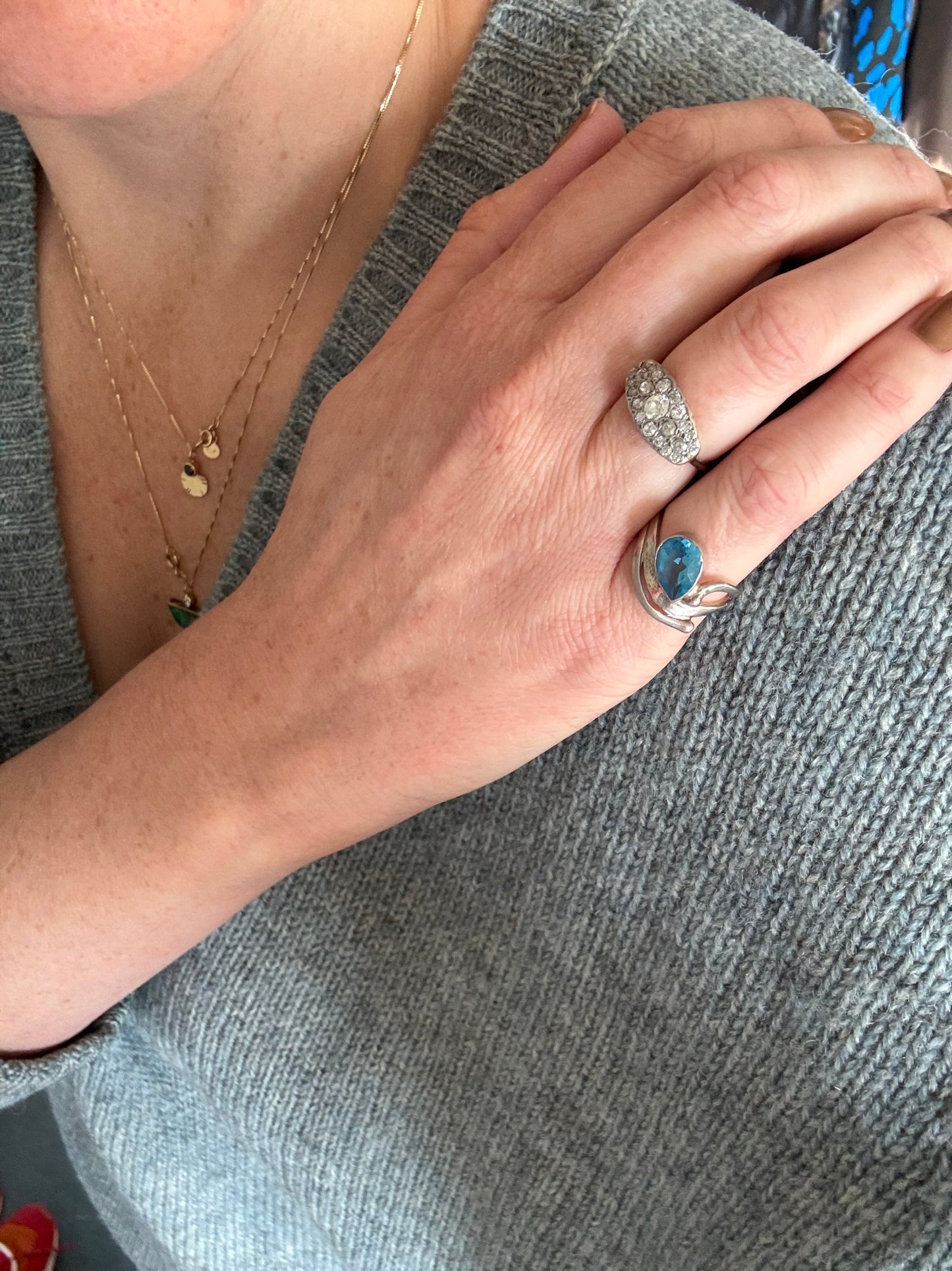 Silver & Blue Stone Ring