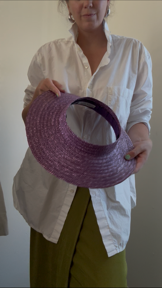 Reclaimed Italian Straw Hat in Purple