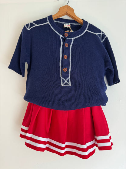 Chasse Cheer Skirt in Red/White
