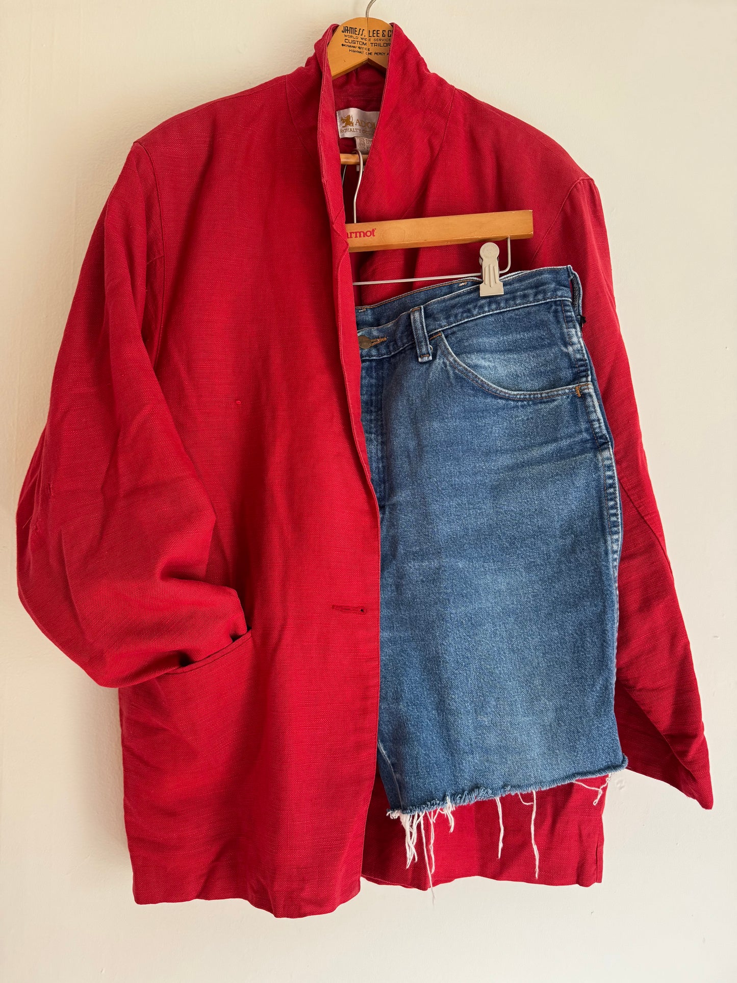 Adolfo Ramie/Cotton Blazer in Red