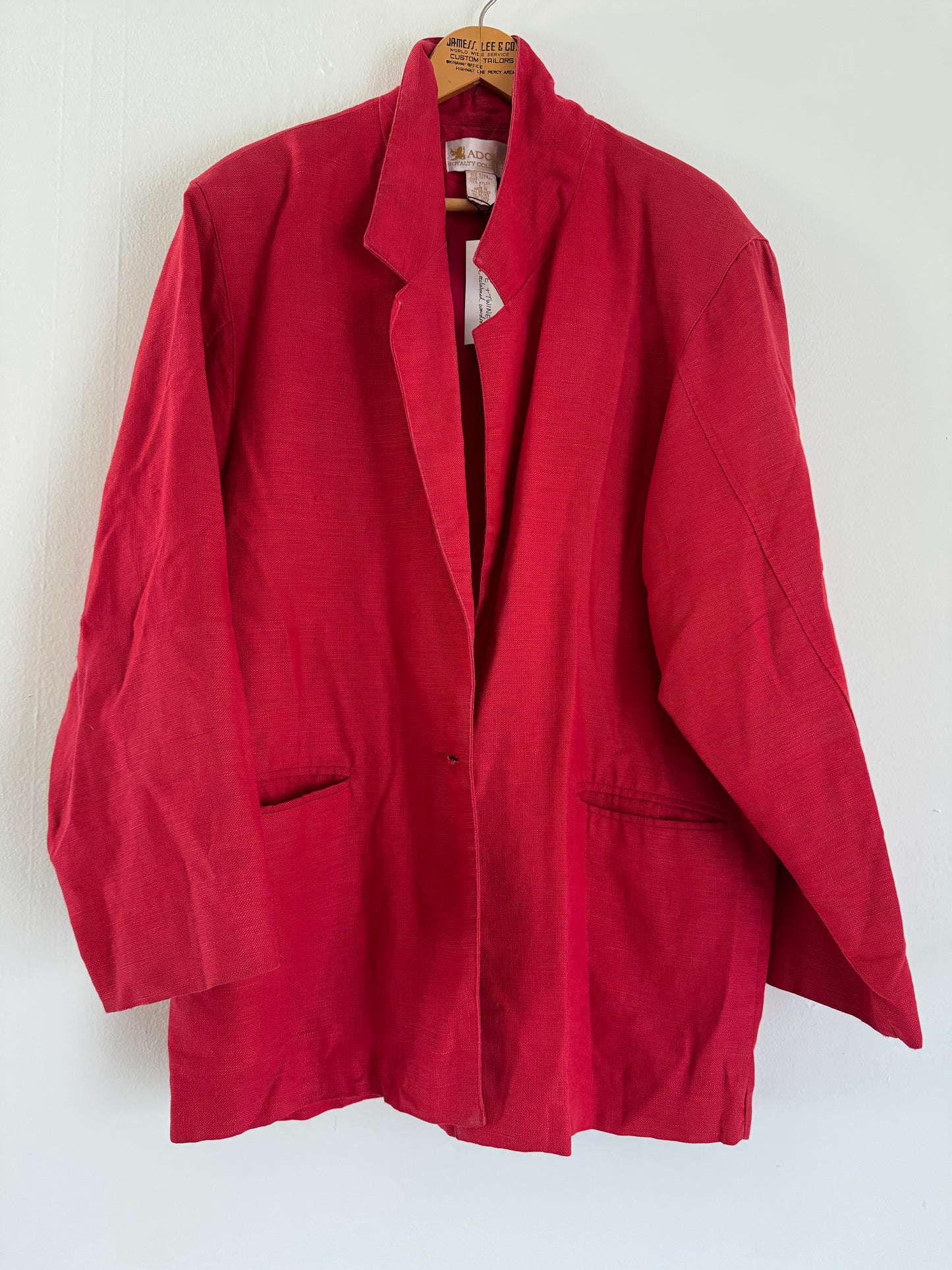 Adolfo Ramie/Cotton Blazer in Red