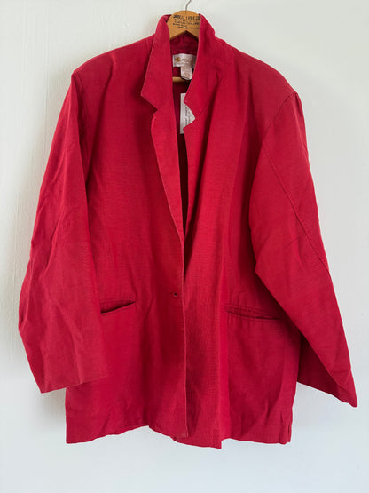 Adolfo Ramie/Cotton Blazer in Red