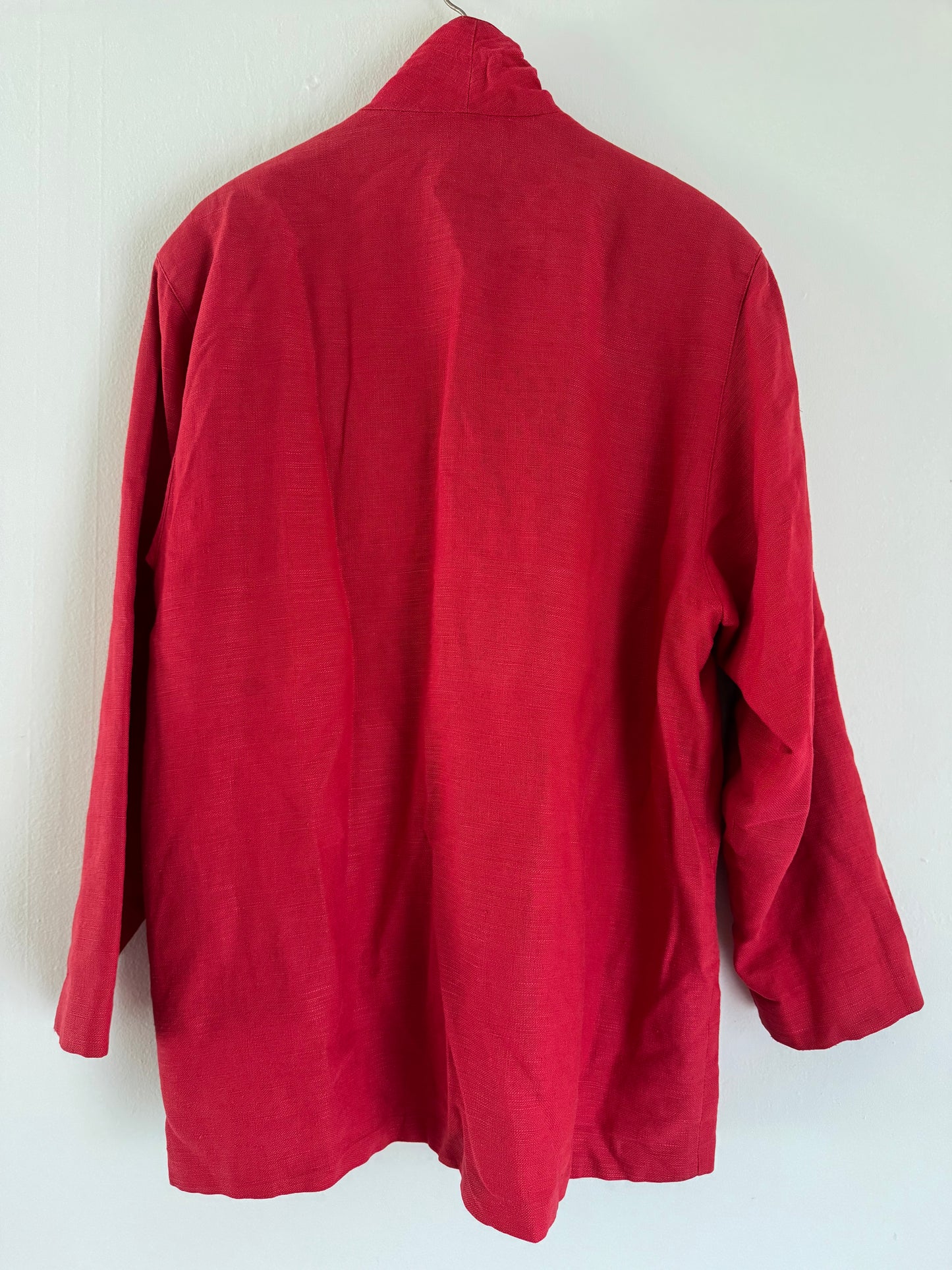 Adolfo Ramie/Cotton Blazer in Red
