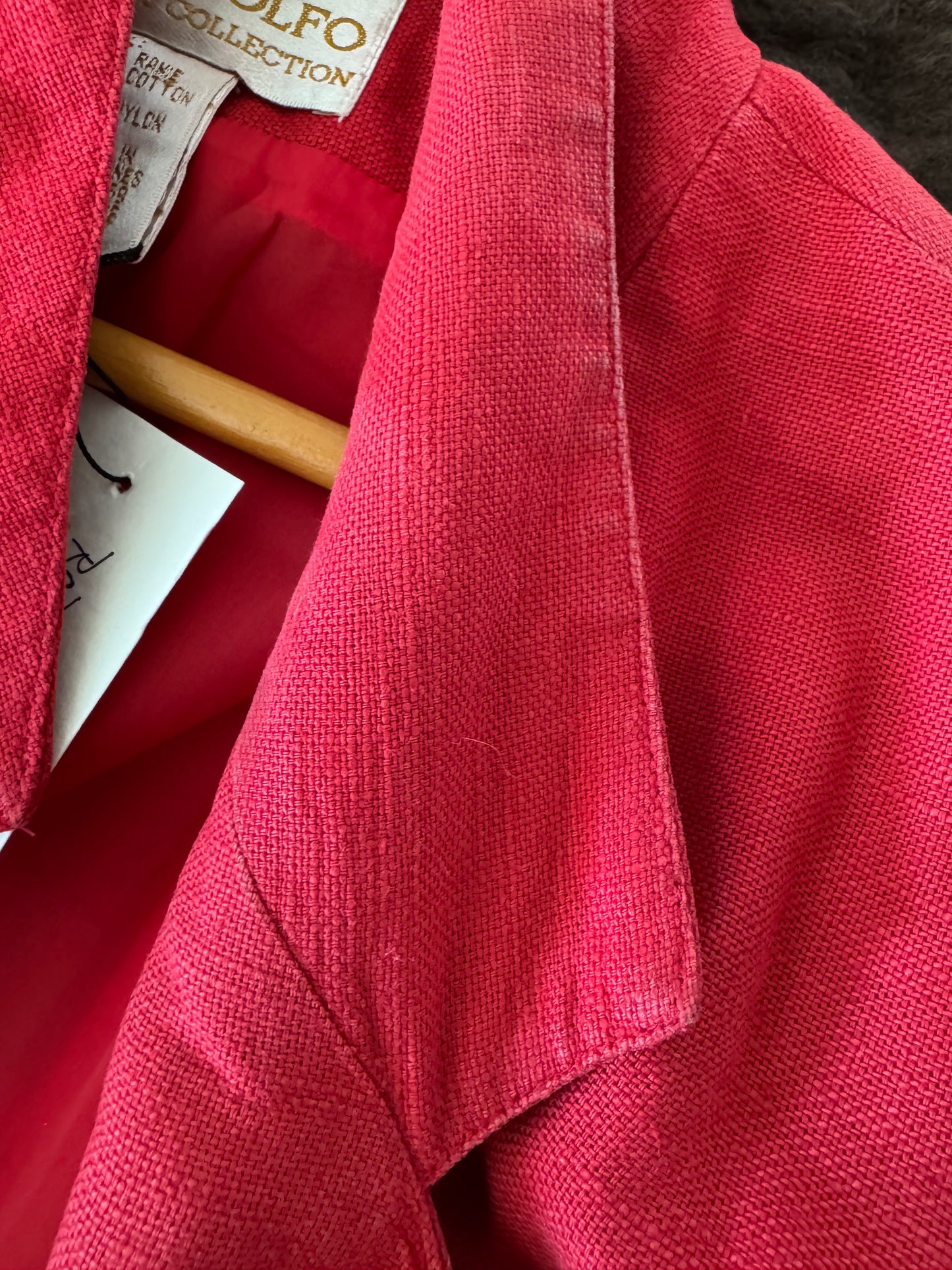 Adolfo Ramie/Cotton Blazer in Red