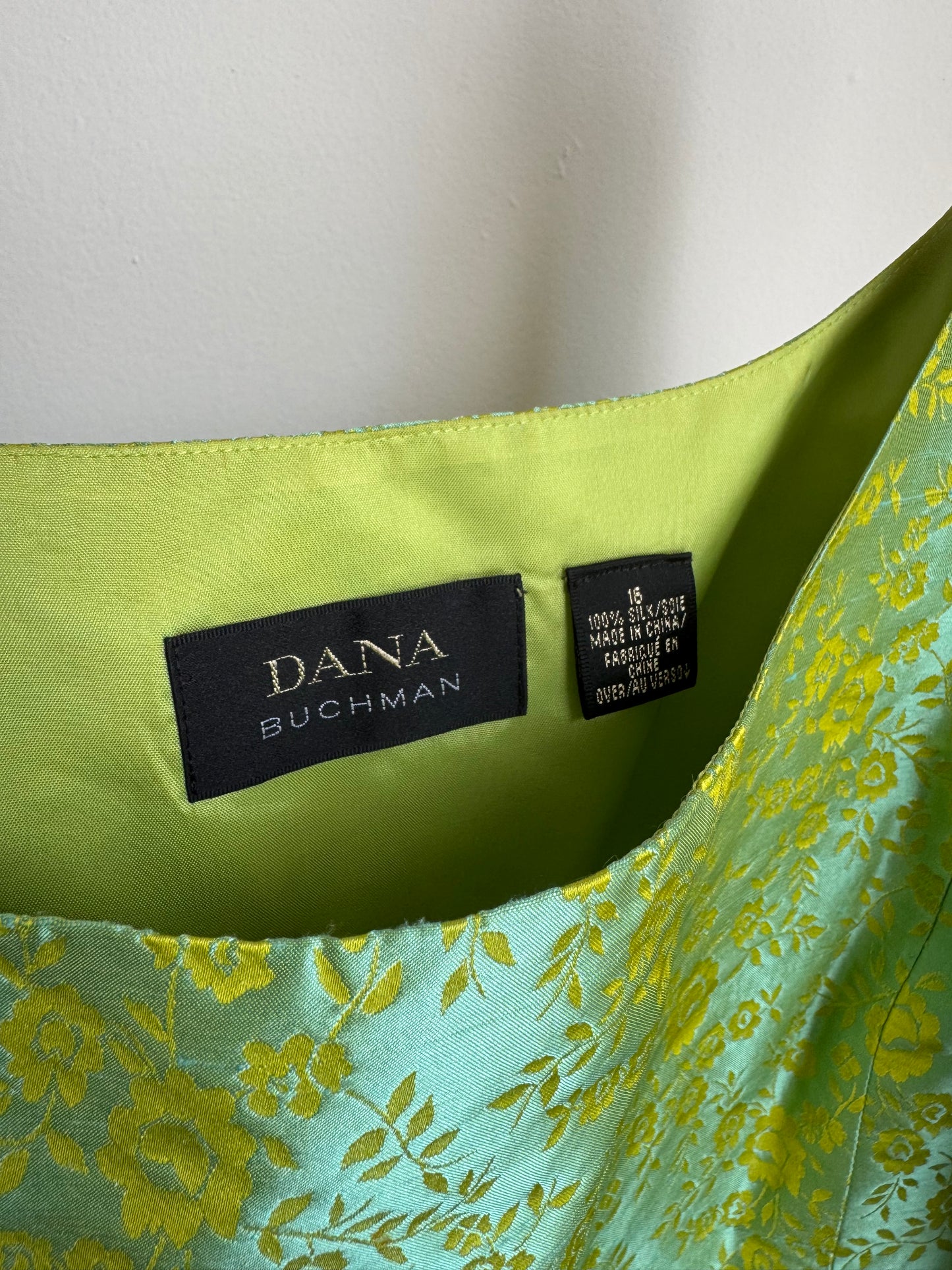 Reclaimed Dana Buchman Silk Top in Chartreuse