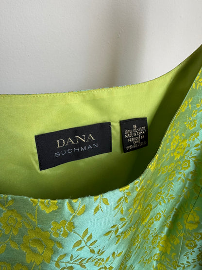 Reclaimed Dana Buchman Silk Top in Chartreuse