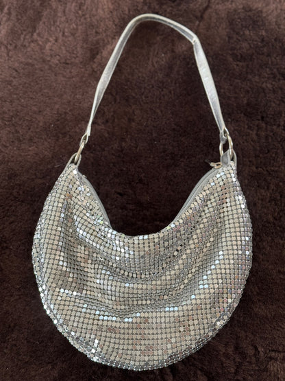 Metal Mesh Y2K Vibes Handbag in Silver