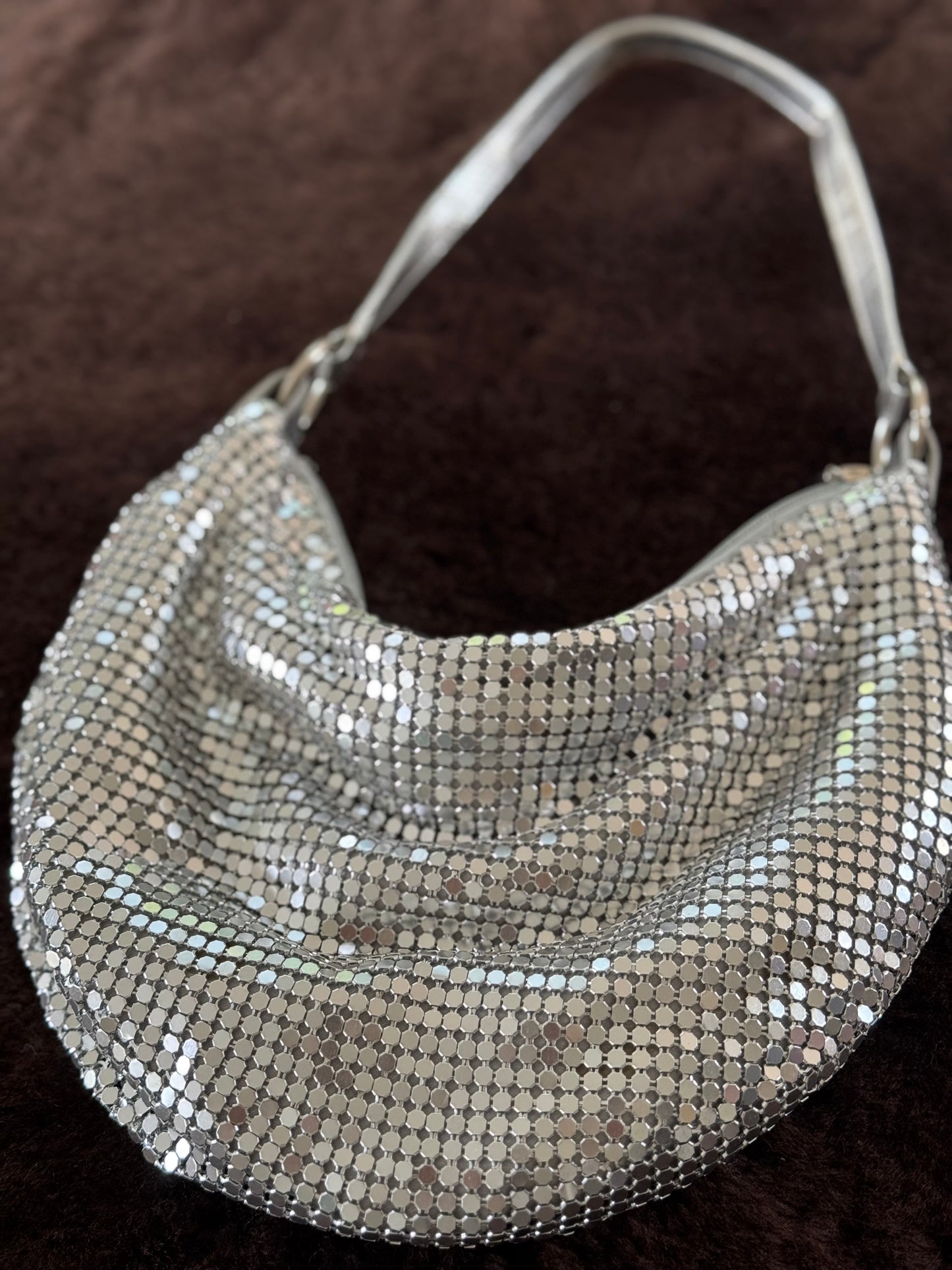 Metal Mesh Y2K Vibes Handbag in Silver
