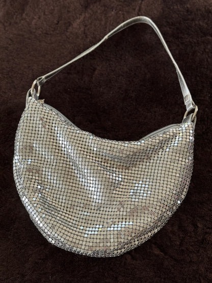 Metal Mesh Y2K Vibes Handbag in Silver