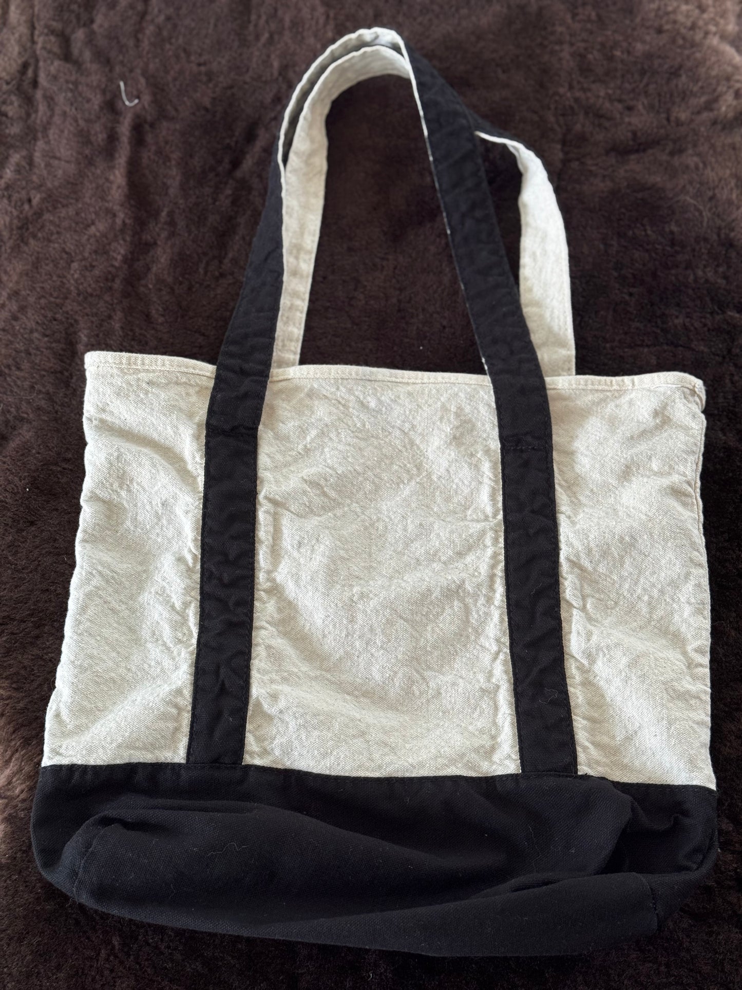 Vanity Fair Tote Bag in Natural/Black