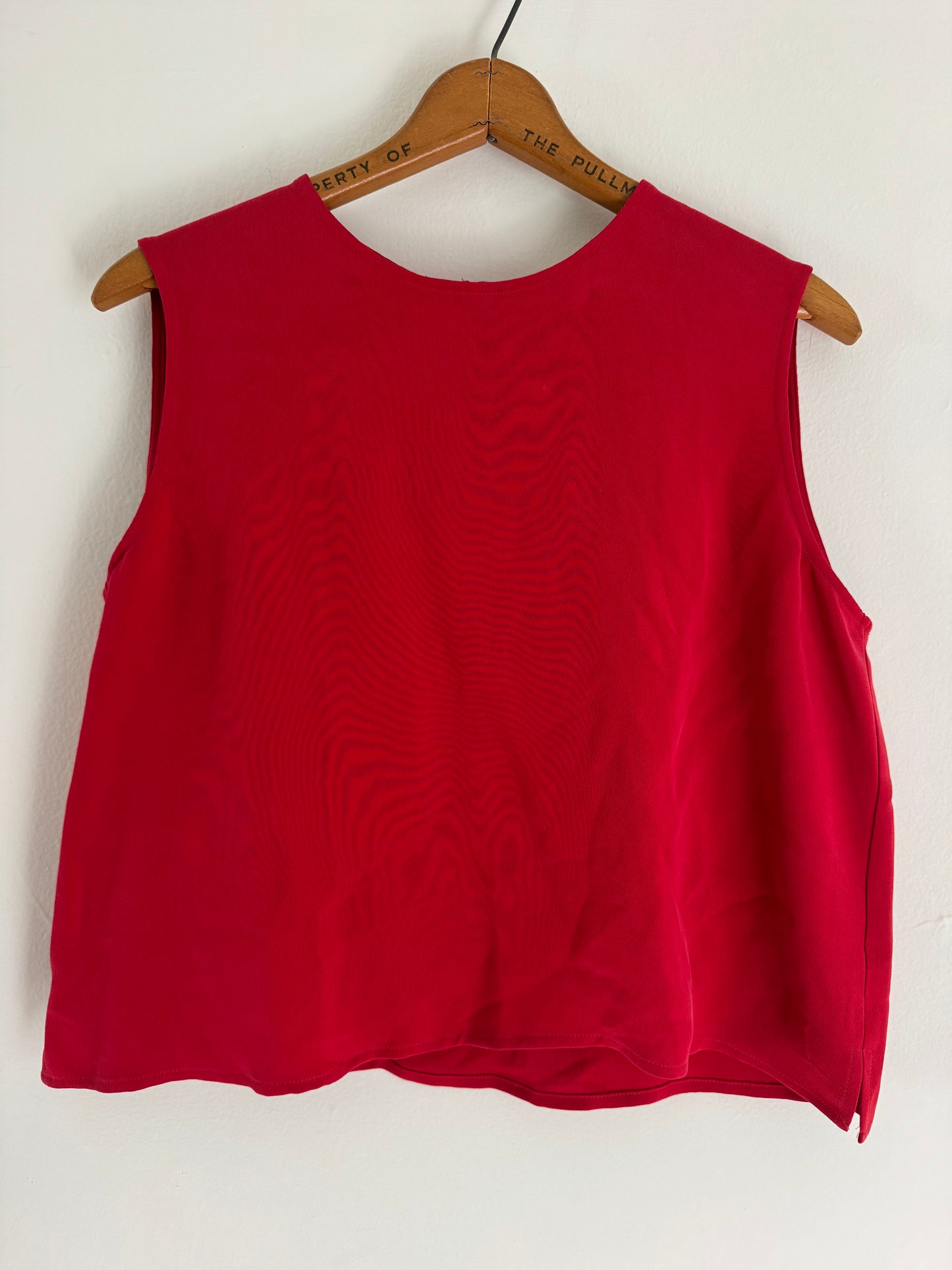 Winter Silks Cropped Silk Tank in Red