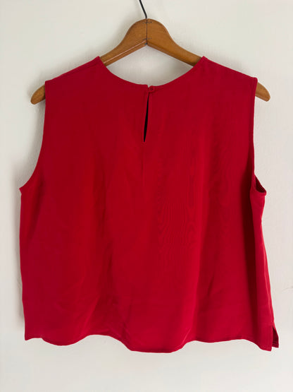 Winter Silks Cropped Silk Tank in Red