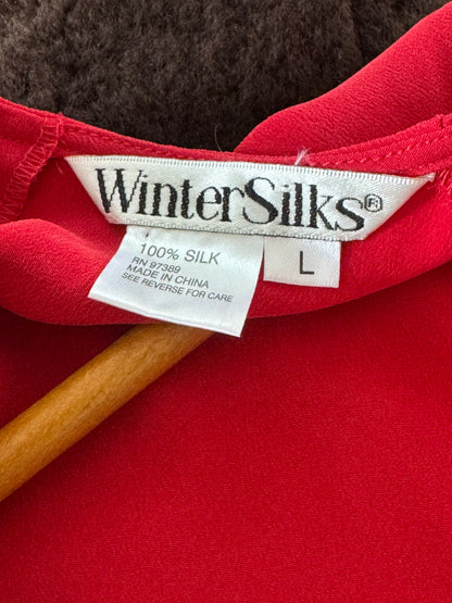 Winter Silks Cropped Silk Tank in Red