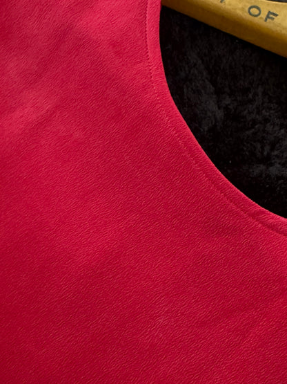 Winter Silks Cropped Silk Tank in Red