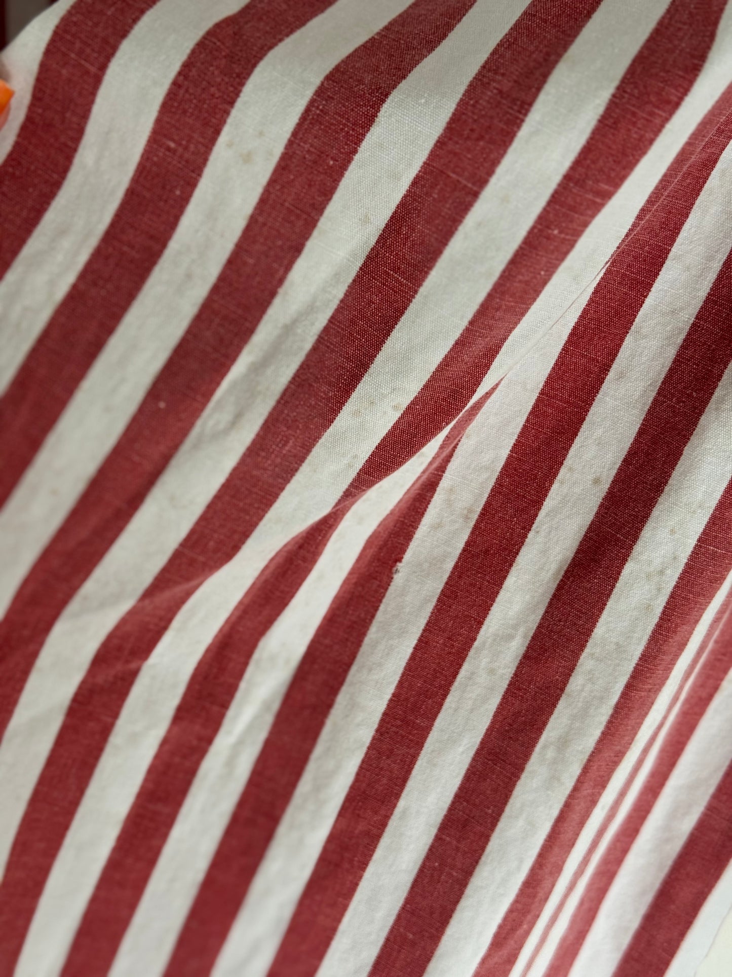 Vintage Ralph Lauren Stripe Button Down in Faded Red and White