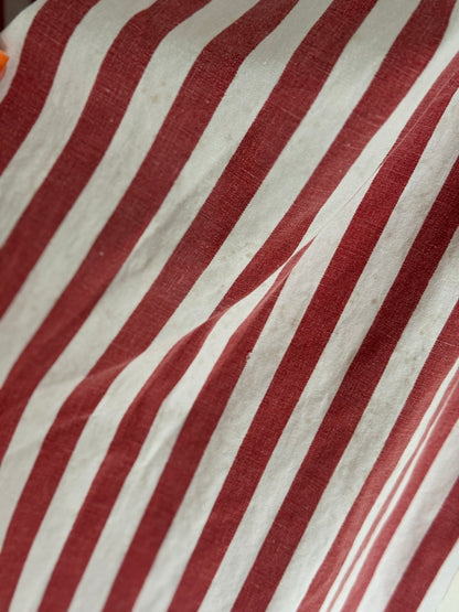 Vintage Ralph Lauren Stripe Button Down in Faded Red and White