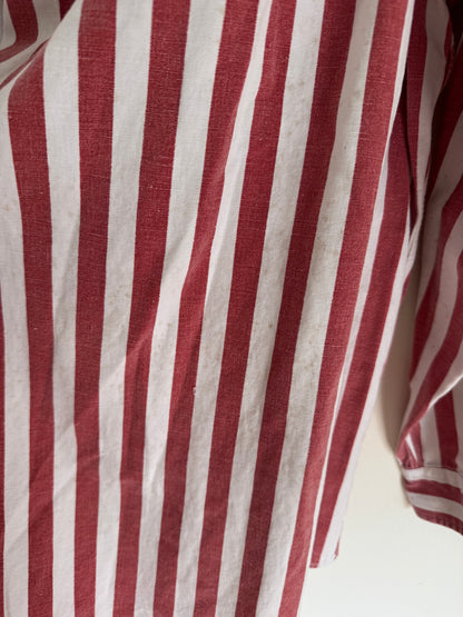 Vintage Ralph Lauren Stripe Button Down in Faded Red and White