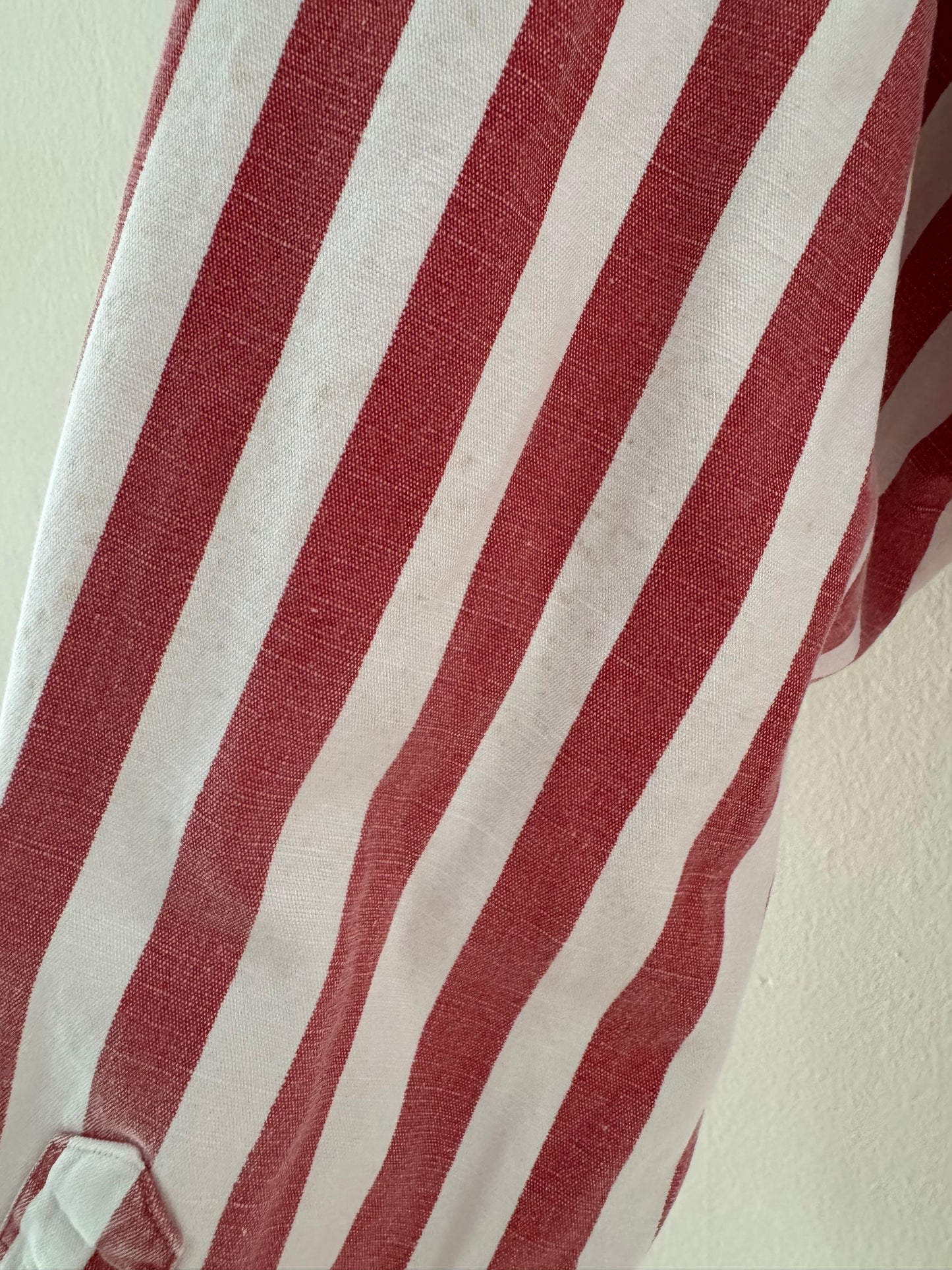 Vintage Ralph Lauren Stripe Button Down in Faded Red and White