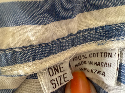 Christian Dior Stripe Cotton Robe in Blue & White