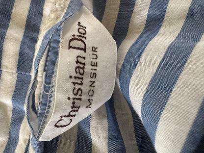 Christian Dior Stripe Cotton Robe in Blue & White