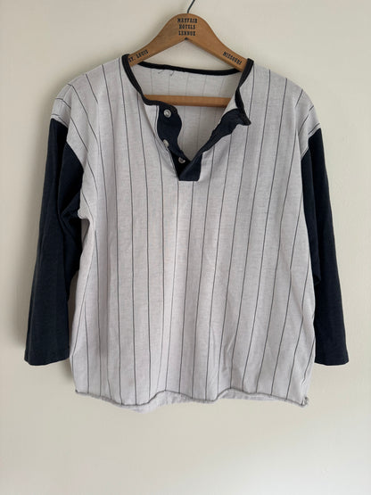 Vintage Baseball Tee in Black & White