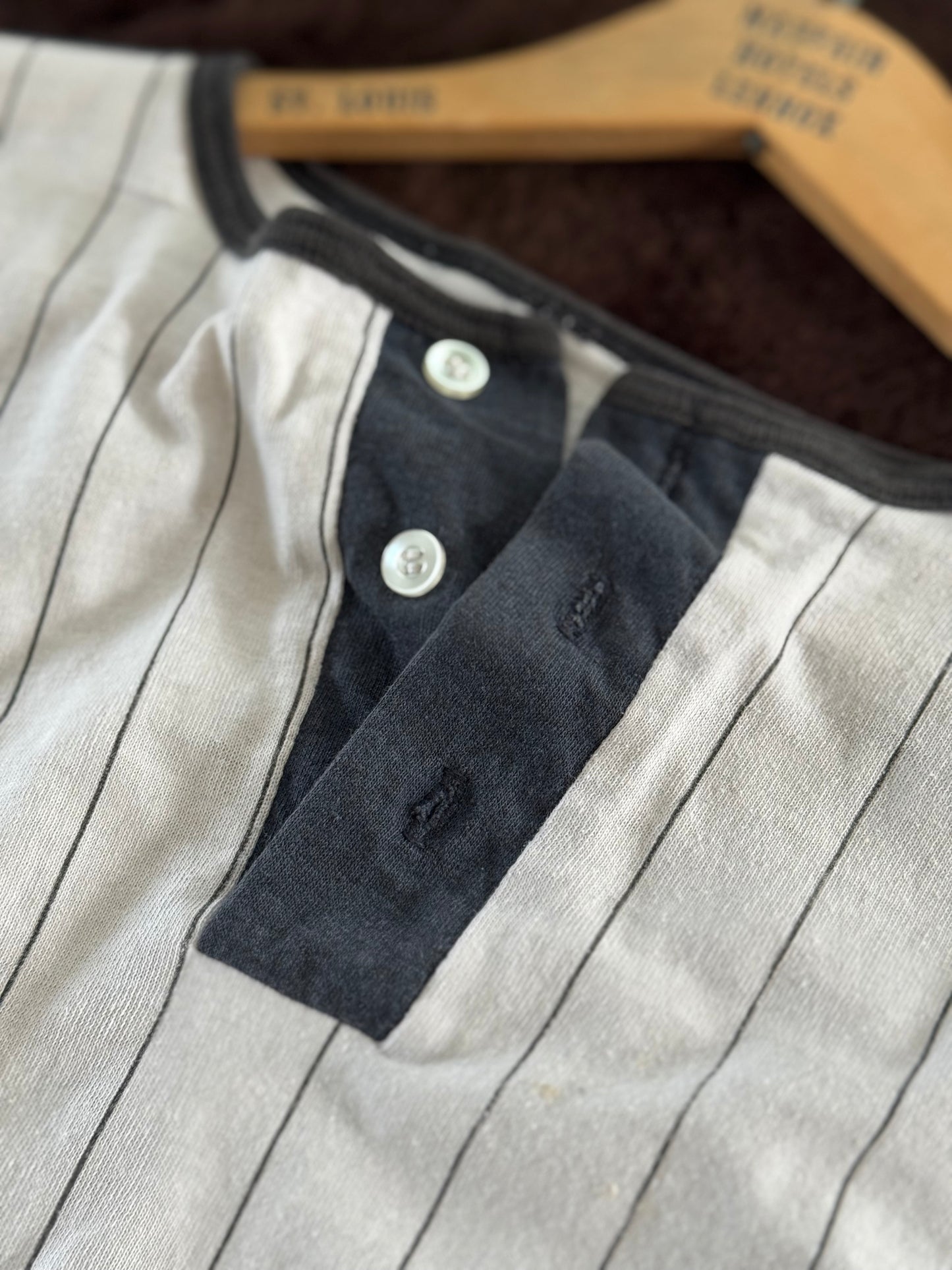 Vintage Baseball Tee in Black & White