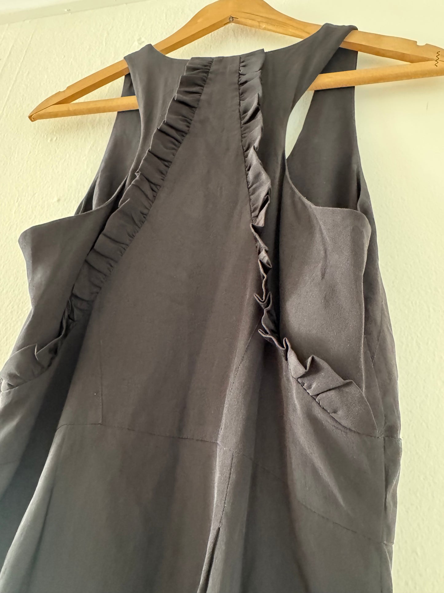 Madison Marcus Silk Racer Back Dress in Black