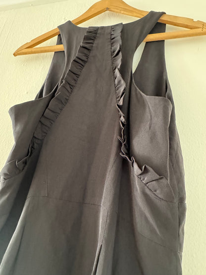 Madison Marcus Silk Racer Back Dress in Black