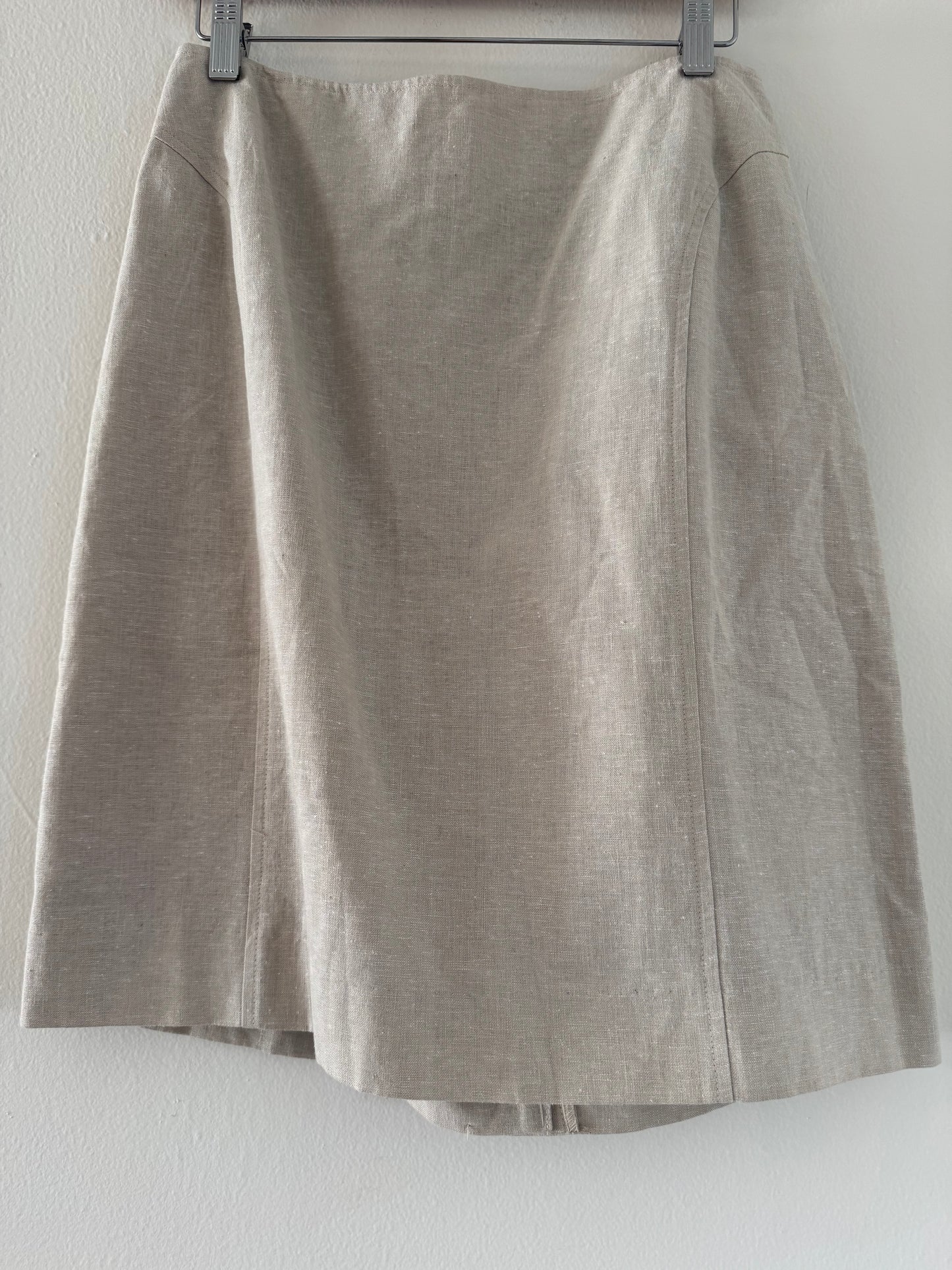 Adolfo Studio Linen/Cotton Mini Skirt in Sand
