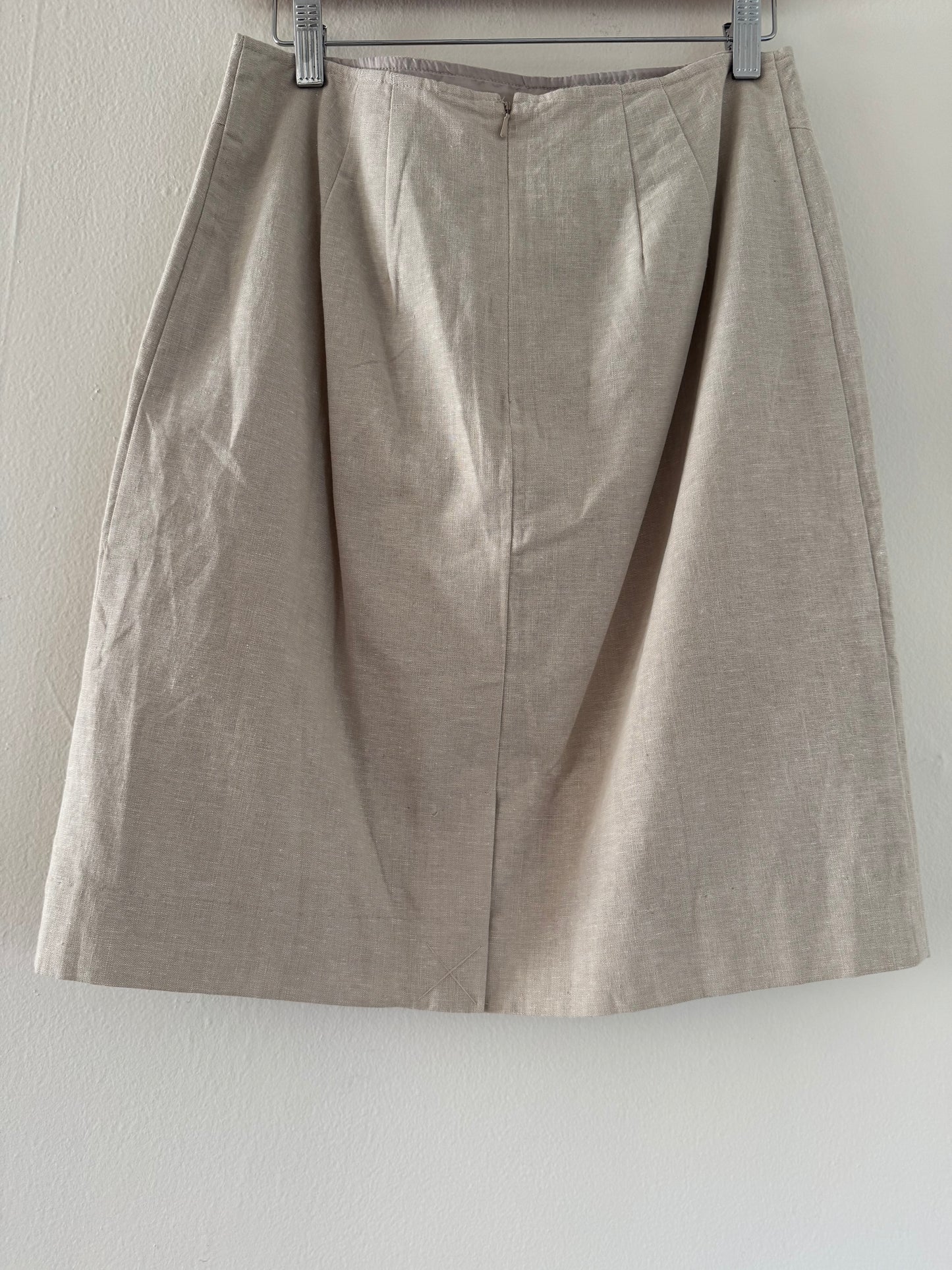 Adolfo Studio Linen/Cotton Mini Skirt in Sand