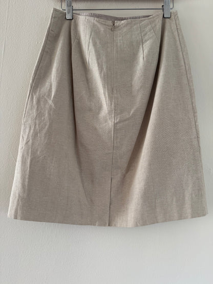 Adolfo Studio Linen/Cotton Mini Skirt in Sand